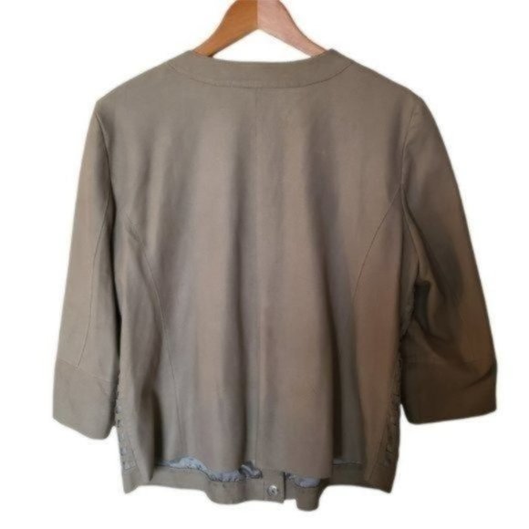 Armani Collezioni Laser Cut Goat Leather Jacket size 16 - Picture 9 of 10